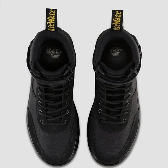 Dr Marten Black Suede Combs Tech Water Resistant Collar Strap Boots NWOT Size 8 Combs W Suede Utility Boots in Black | Dr. Martens main image 3